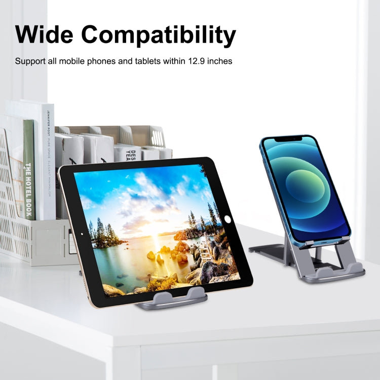HAWEEL Adjustable Lifting Folding Live Broadcast Aluminum Alloy Desktop Holder(Dark Gray) - Stand by buy2fix | Online Shopping UK | buy2fix