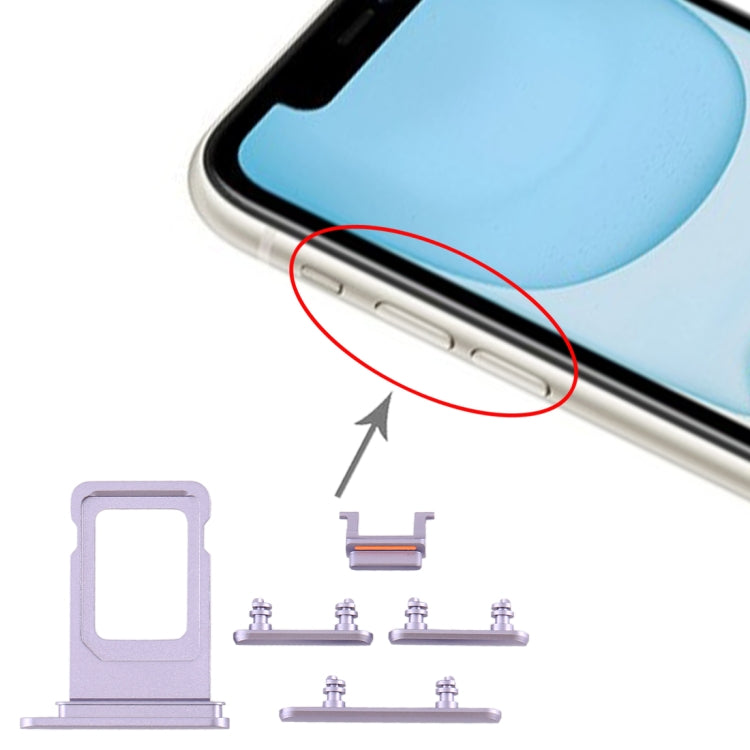 SIM Card Tray + Side Key for iPhone 11(Purple) by buy2fix