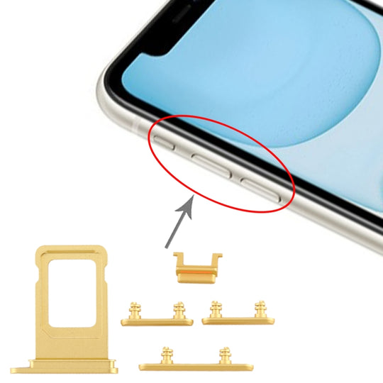 SIM-Kartenfach + Seitentaste für iPhone 11 (Gelb)