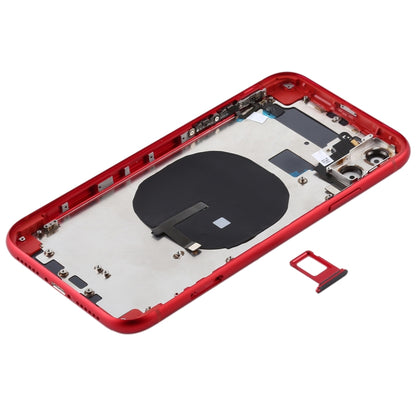Battery Back Cover (with Side Keys & Card Tray & Power + Volume Flex Cable & Wireless Charging Module) for iPhone 11(Red) by buy2fix