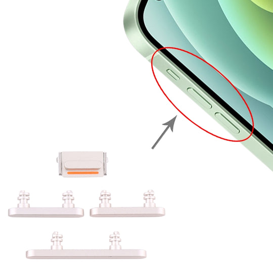 Bouton d'alimentation et bouton de contrôle du volume pour iPhone 12 (blanc)