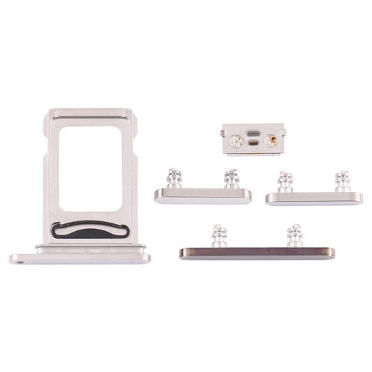 SIM Card Tray + SIM Card Tray + Side Keys for iPhone 12 Pro(White) - Metal Parts by buy2fix | Online Shopping UK | buy2fix