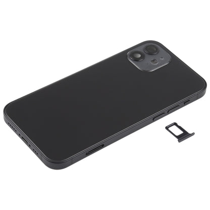 Battery Back Cover (with Side Keys & Card Tray & Power + Volume Flex Cable & Wireless Charging Module) for iPhone 12(Black) - Back Cover by buy2fix | Online Shopping UK | buy2fix