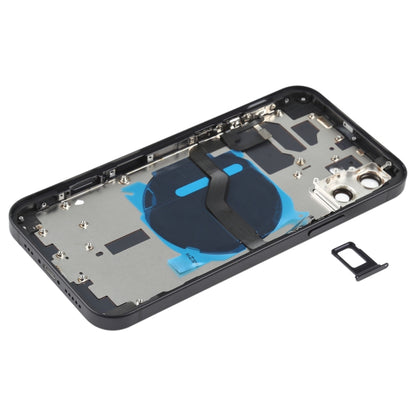 Battery Back Cover (with Side Keys & Card Tray & Power + Volume Flex Cable & Wireless Charging Module) for iPhone 12(Black) - Back Cover by buy2fix | Online Shopping UK | buy2fix