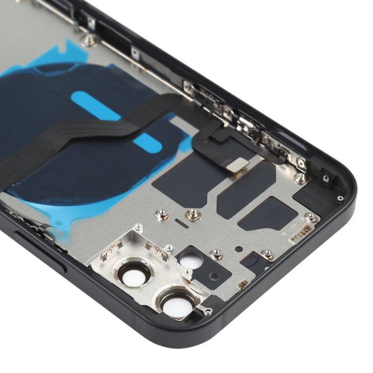 Battery Back Cover (with Side Keys & Card Tray & Power + Volume Flex Cable & Wireless Charging Module) for iPhone 12(Black) - Back Cover by buy2fix | Online Shopping UK | buy2fix