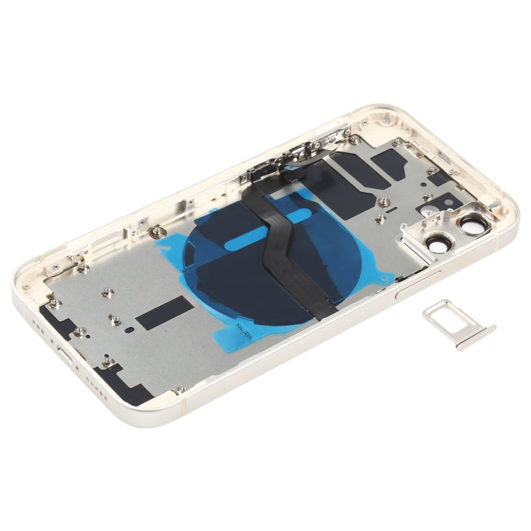 Battery Back Cover (with Side Keys & Card Tray & Power + Volume Flex Cable & Wireless Charging Module) for iPhone 12(White) - Back Cover by buy2fix | Online Shopping UK | buy2fix