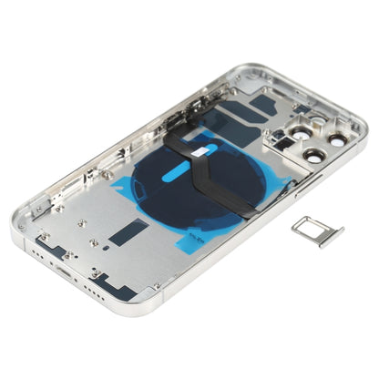 Battery Back Cover (with Side Keys & Card Tray & Power + Volume Flex Cable & Wireless Charging Module) for iPhone 12 Pro(White) by buy2fix