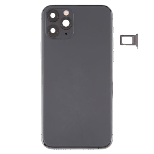 Battery Back Cover (with Side Keys & Card Tray & Power + Volume Flex Cable & Wireless Charging Module) for iPhone 11 Pro Max(Black) - Back Cover by buy2fix | Online Shopping UK | buy2fix