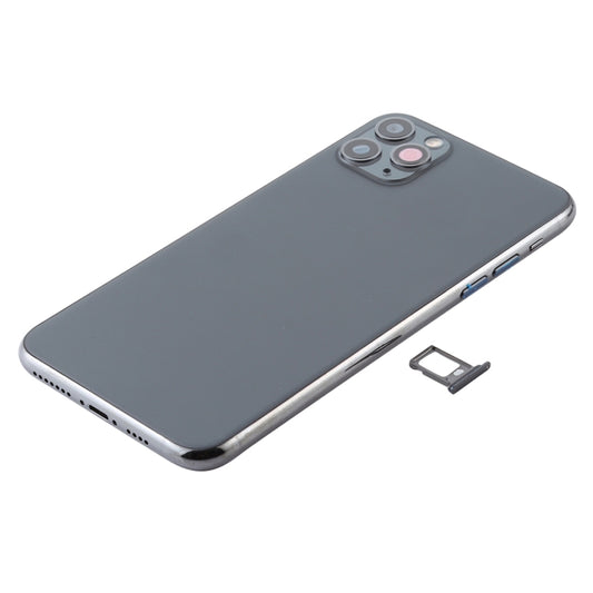 Battery Back Cover Assembly (with Side Keys & Power Button + Volume Button Flex Cable & Wireless Charging Module & Motor & Charging Port & Speaker Ringer Buzzer & Card Tray & Camera Lens Cover) for iPhone 11 Pro(Green) - Back Cover by buy2fix | Online Shopping UK | buy2fix