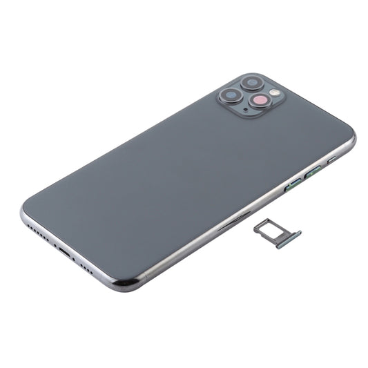 Battery Back Cover Assembly (with Side Keys & Power Button + Volume Button Flex Cable & Wireless Charging Module & Motor & Charging Port & Speaker Ringer Buzzer & Card Tray & Camera Lens Cover) for iPhone 11 Pro(Grey) - Back Cover by buy2fix | Online Shopping UK | buy2fix