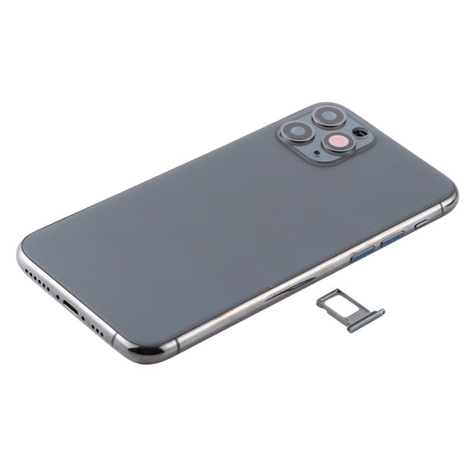 Battery Back Cover Assembly (with Side Keys & Power Button + Volume Button Flex Cable & Wireless Charging Module & Motor & Charging Port & Speaker Ringer Buzzer & Card Tray & Camera Lens Cover) for iPhone 11 Pro Max(Grey) - Back Cover by buy2fix | Online Shopping UK | buy2fix