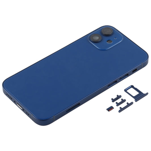 Back Housing Cover with SIM Card Tray & Side  Keys & Camera Lens for iPhone 12 mini(Blue) - Back Cover by buy2fix | Online Shopping UK | buy2fix
