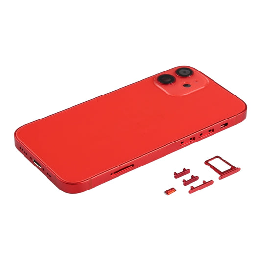 Back Housing Cover with SIM Card Tray & Side  Keys & Camera Lens for iPhone 12 mini(Red) - Back Cover by buy2fix | Online Shopping UK | buy2fix
