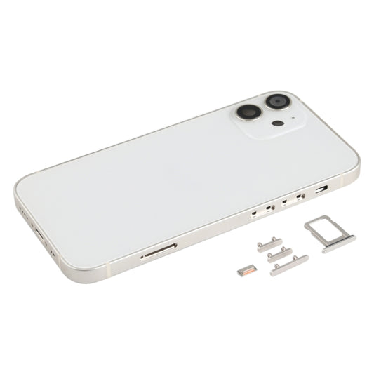 Back Housing Cover with SIM Card Tray & Side  Keys & Camera Lens for iPhone 12 mini(White) - Back Cover by buy2fix | Online Shopping UK | buy2fix