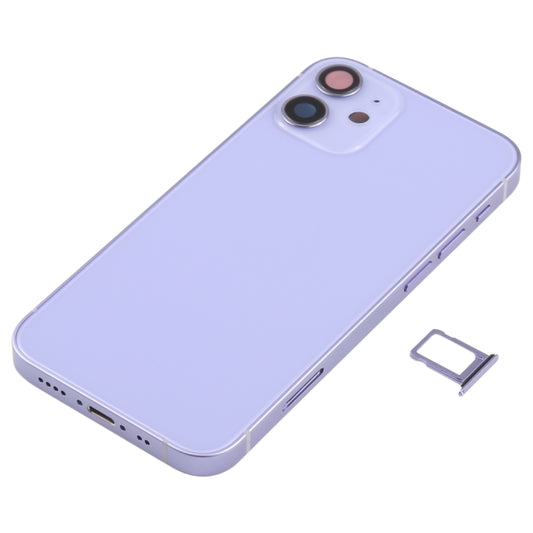 Battery Back Cover (with Side Keys & Card Tray & Power + Volume Flex Cable & Wireless Charging Module) for iPhone 12 Mini(Purple) - Back Cover by buy2fix | Online Shopping UK | buy2fix