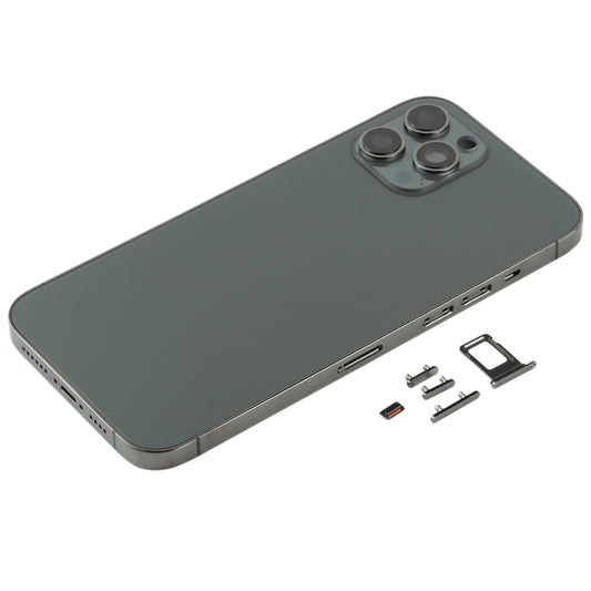 Back Housing Cover with SIM Card Tray & Side keys & Camera Lens for iPhone 12 Pro Max(Black) - Back Cover by buy2fix | Online Shopping UK | buy2fix