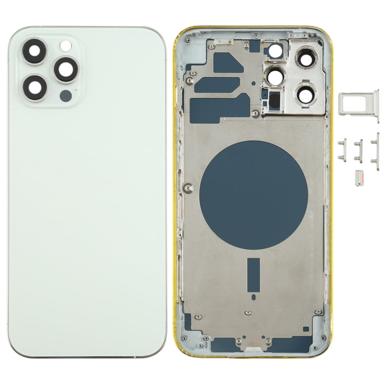 Back Housing Cover with SIM Card Tray & Side keys & Camera Lens for iPhone 12 Pro Max(White) - Back Cover by buy2fix | Online Shopping UK | buy2fix