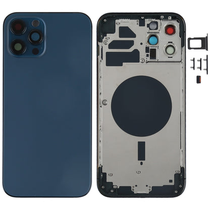 Back Housing Cover with SIM Card Tray & Side keys & Camera Lens for iPhone 12 Pro Max(Blue) - Back Cover by buy2fix | Online Shopping UK | buy2fix