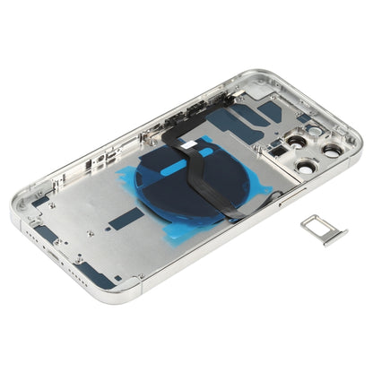 Battery Back Cover (with Side Keys & Card Tray & Power + Volume Flex Cable & Wireless Charging Module) for iPhone 12 Pro Max(White) - Back Cover by buy2fix | Online Shopping UK | buy2fix
