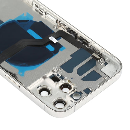 Battery Back Cover (with Side Keys & Card Tray & Power + Volume Flex Cable & Wireless Charging Module) for iPhone 12 Pro Max(White) - Back Cover by buy2fix | Online Shopping UK | buy2fix