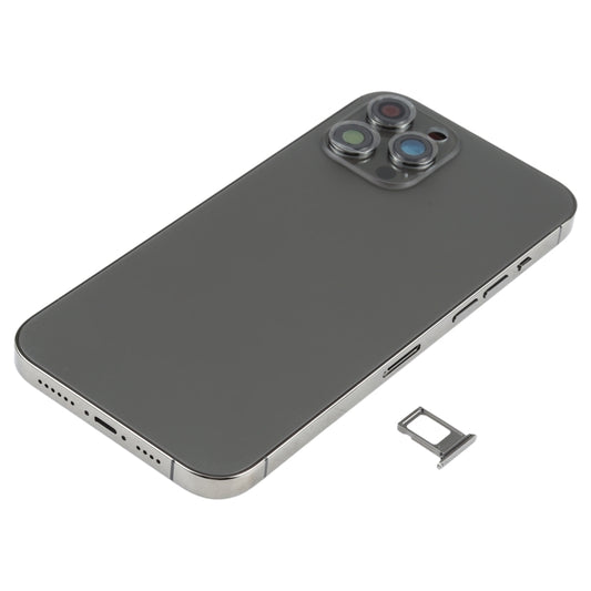 Battery Back Cover Assembly (with Side Keys & Speaker Ringer Buzzer & Motor & Camera Lens & Card Tray & Power Button + Volume Button + Charging Port & Wireless Charging Module) for iPhone 12 Pro Max(Black) - Back Cover by buy2fix | Online Shopping UK | buy2fix