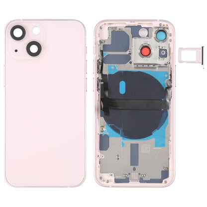 For iPhone 13 mini Battery Back Cover with Side Keys & Card Tray & Power + Volume Flex Cable & Wireless Charging Module(Pink) - Back Cover by buy2fix | Online Shopping UK | buy2fix