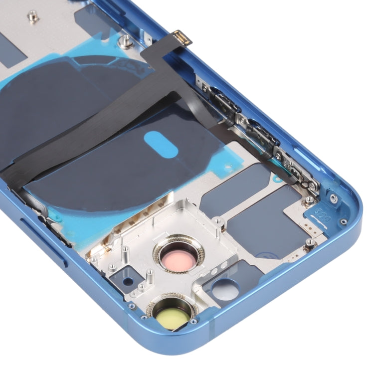 For iPhone 13 mini Battery Back Cover with Side Keys & Card Tray & Power + Volume Flex Cable & Wireless Charging Module(Blue) - Back Cover by buy2fix | Online Shopping UK | buy2fix