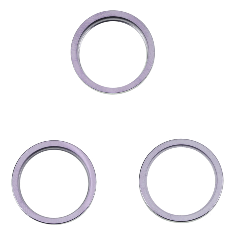 For iPhone 14 Pro 3PCS Rear Camera Glass Lens Metal Outside Protector Hoop Ring(Deep Purple) by buy2fix
