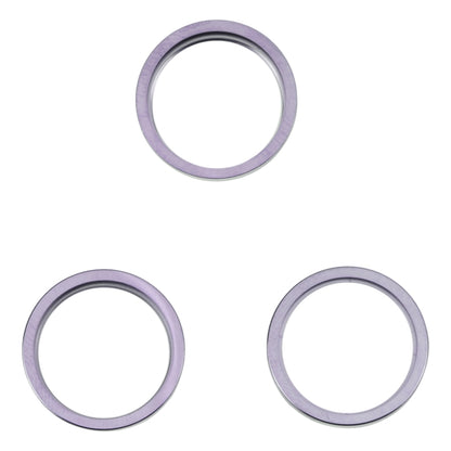 For iPhone 14 Pro 3PCS Rear Camera Glass Lens Metal Outside Protector Hoop Ring(Deep Purple) by buy2fix