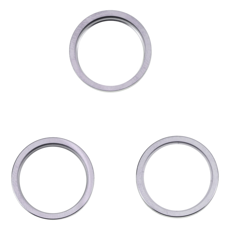 For iPhone 14 Pro 3PCS Rear Camera Glass Lens Metal Outside Protector Hoop Ring(Grey) by buy2fix