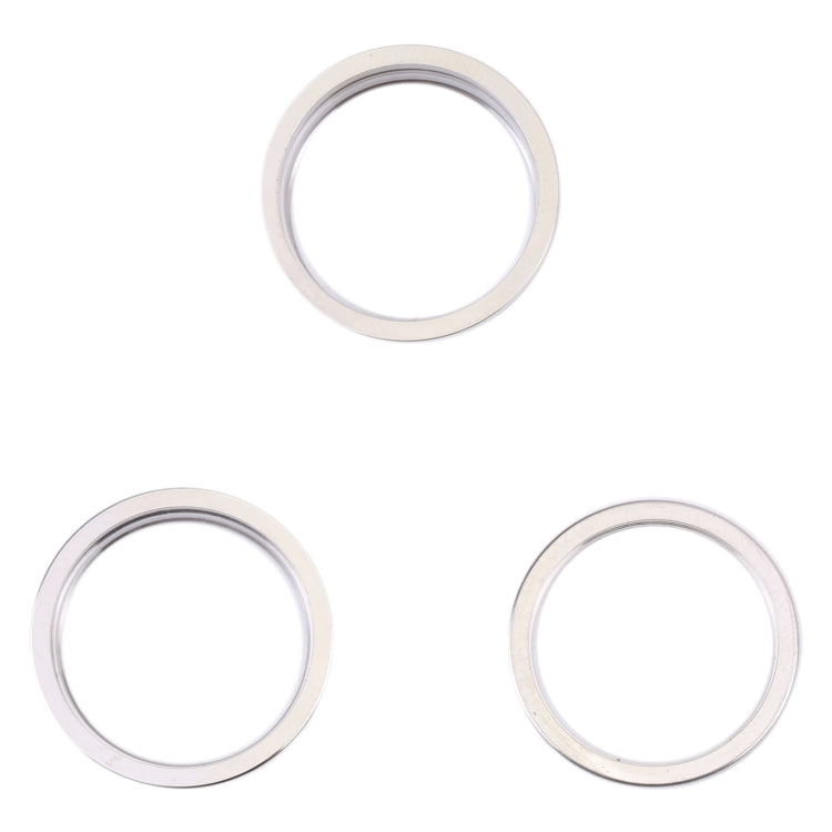 For iPhone 14 Pro 3PCS Rear Camera Glass Lens Metal Outside Protector Hoop Ring(Silver) by buy2fix
