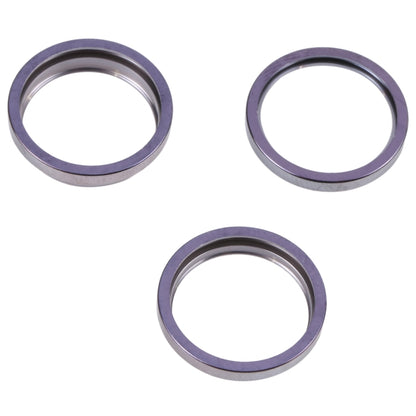 For iPhone 14 Pro Max 3PCS Rear Camera Glass Lens Metal Outside Protector Hoop Ring(Deep Purple) by buy2fix