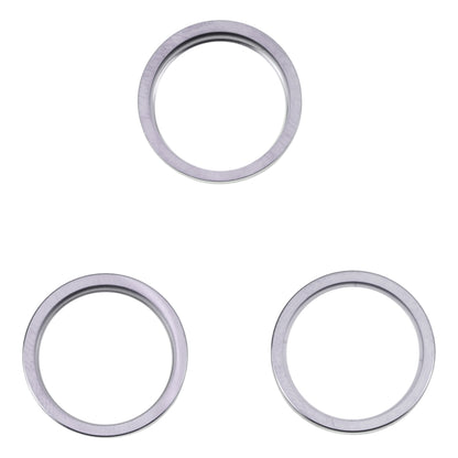 For iPhone 14 Pro Max 3PCS Rear Camera Glass Lens Metal Outside Protector Hoop Ring(Grey) by buy2fix