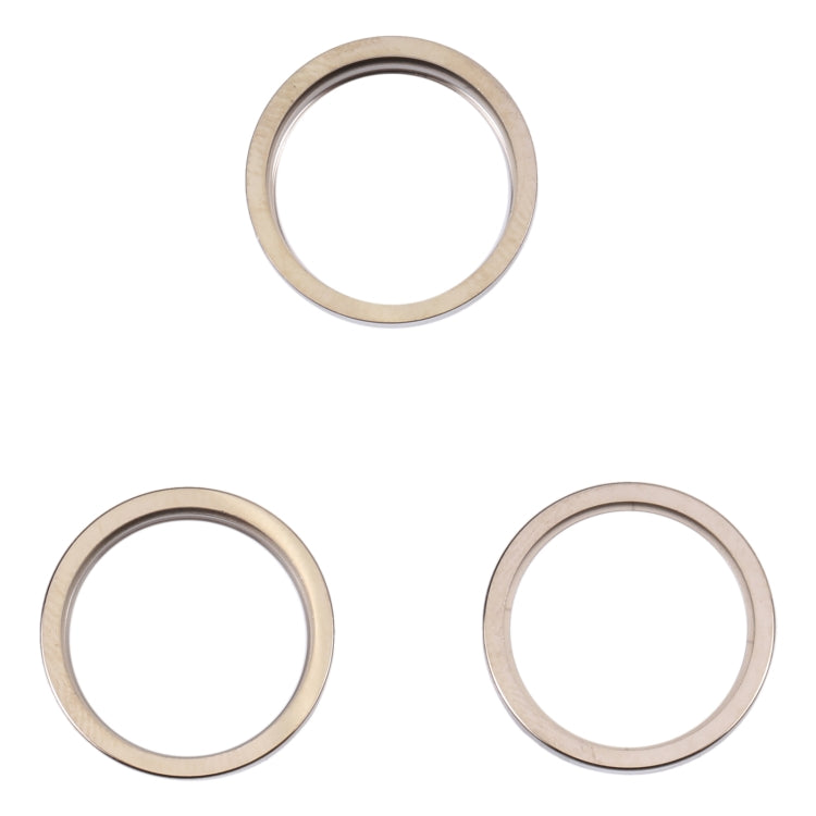 For iPhone 14 Pro Max 3PCS Rear Camera Glass Lens Metal Outside Protector Hoop Ring(Gold) by buy2fix