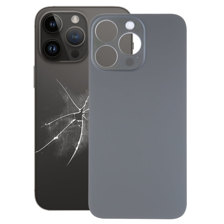 Easy Replacement Big Camera Hole Glass Back Battery Cover for iPhone 14 Pro(Black) - Back Cover by buy2fix | Online Shopping UK | buy2fix