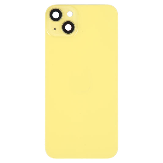 Glass Battery Back Cover with Holder for iPhone 14(Yellow) by buy2fix
