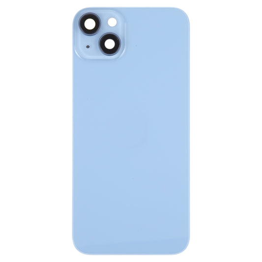 Glass Battery Back Cover with Holder for iPhone 14 Plus(Blue) by buy2fix