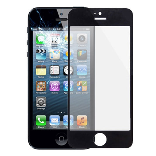 10 PCS for iPhone 5 & 5S Front Screen Outer Glass Lens(Black) - iPhone 5 Parts by buy2fix | Online Shopping UK | buy2fix