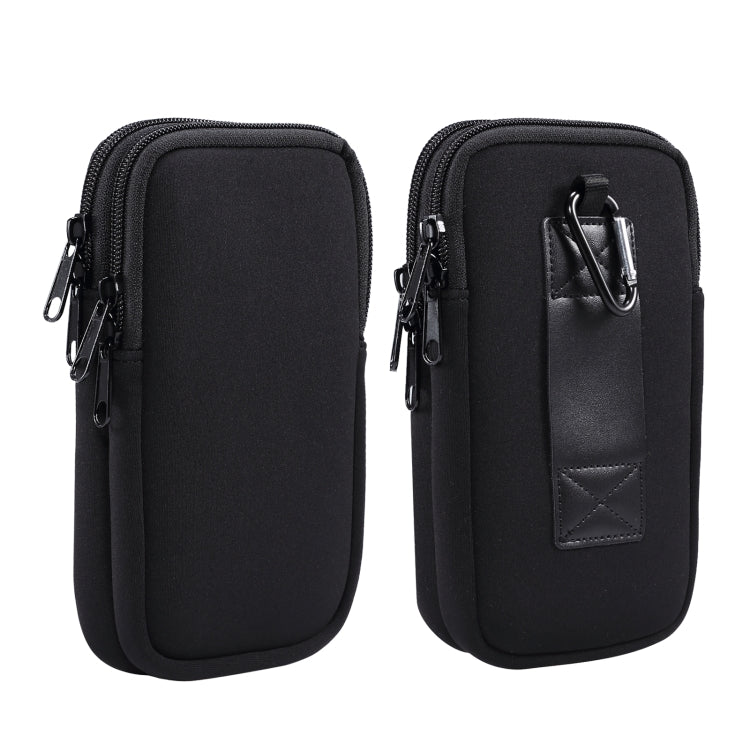 Universal Double-compartment Elastic Hanging Waist Bag for 6.9 inches and Below Smart Phones (Black) - More iPhone Cases by buy2fix | Online Shopping UK | buy2fix
