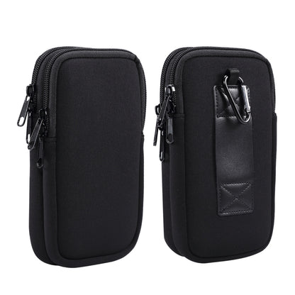 Universal Double-compartment Elastic Hanging Waist Bag for 6.9 inches and Below Smart Phones (Black) - More iPhone Cases by buy2fix | Online Shopping UK | buy2fix