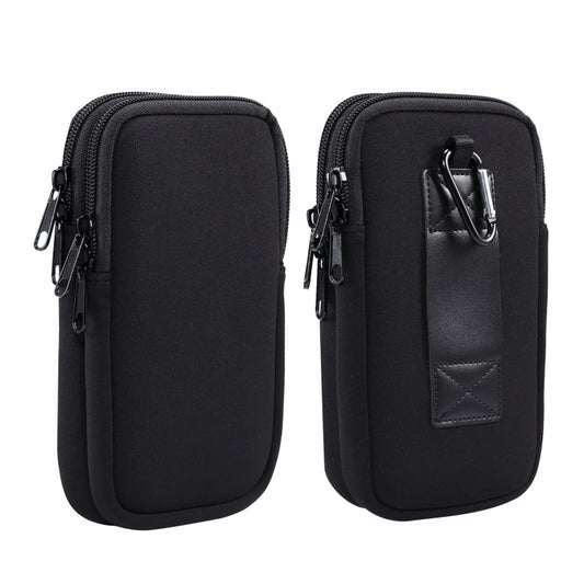 Universal Double-compartment Elastic Hanging Waist Bag for 6.9 inches and Below Smart Phones (Black) - More iPhone Cases by buy2fix | Online Shopping UK | buy2fix