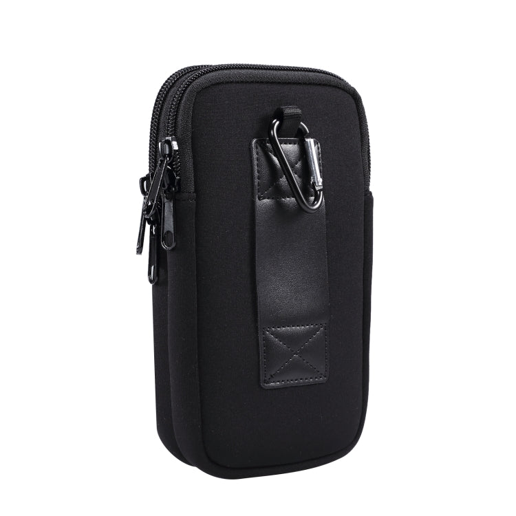 Universal Double-compartment Elastic Hanging Waist Bag for 6.9 inches and Below Smart Phones (Black) - More iPhone Cases by buy2fix | Online Shopping UK | buy2fix