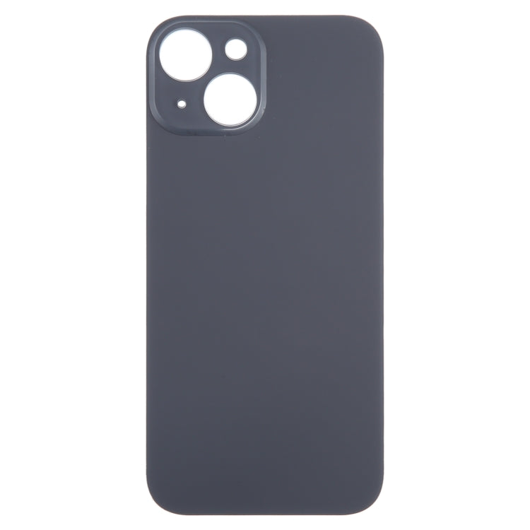 For iPhone 15 Easy Replacement Big Camera Hole Glass Back Battery Cover(Black) - Back Cover by buy2fix | Online Shopping UK | buy2fix