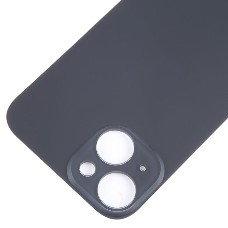 For iPhone 15 Easy Replacement Big Camera Hole Glass Back Battery Cover(Black) - Back Cover by buy2fix | Online Shopping UK | buy2fix