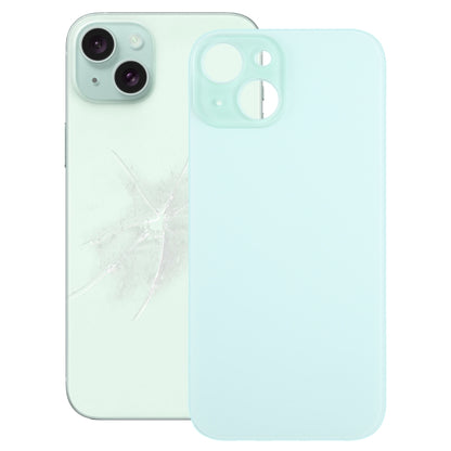 For iPhone 15 Easy Replacement Big Camera Hole Glass Back Battery Cover(Green) - Back Cover by buy2fix | Online Shopping UK | buy2fix