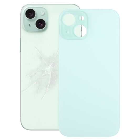 For iPhone 15 Easy Replacement Big Camera Hole Glass Back Battery Cover(Green) - Back Cover by buy2fix | Online Shopping UK | buy2fix