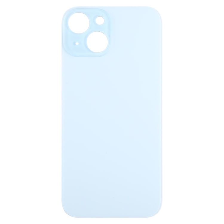 For iPhone 15 Easy Replacement Big Camera Hole Glass Back Battery Cover(Blue) -  by buy2fix | Online Shopping UK | buy2fix