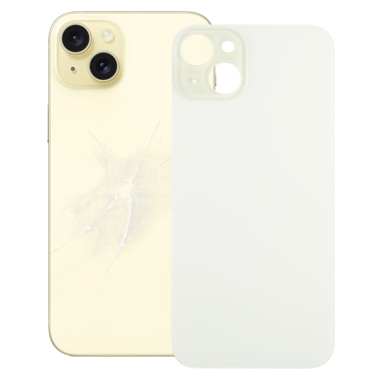 For iPhone 15 Plus Easy Replacement Big Camera Hole Glass Back Battery Cover(Yellow) - Back Cover by buy2fix | Online Shopping UK | buy2fix