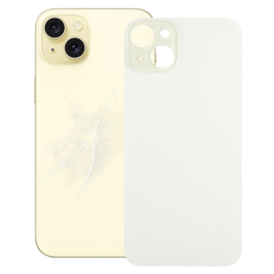 For iPhone 15 Plus Easy Replacement Big Camera Hole Glass Back Battery Cover(Yellow) - Back Cover by buy2fix | Online Shopping UK | buy2fix