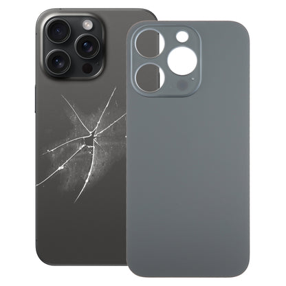 For iPhone 15 Pro Easy Replacement Big Camera Hole Glass Back Battery Cover(Black) - Back Cover by buy2fix | Online Shopping UK | buy2fix